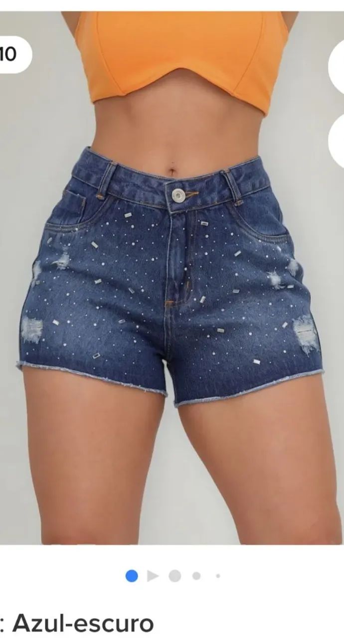 Short jeans 40 c/ brilho  - Foto 4