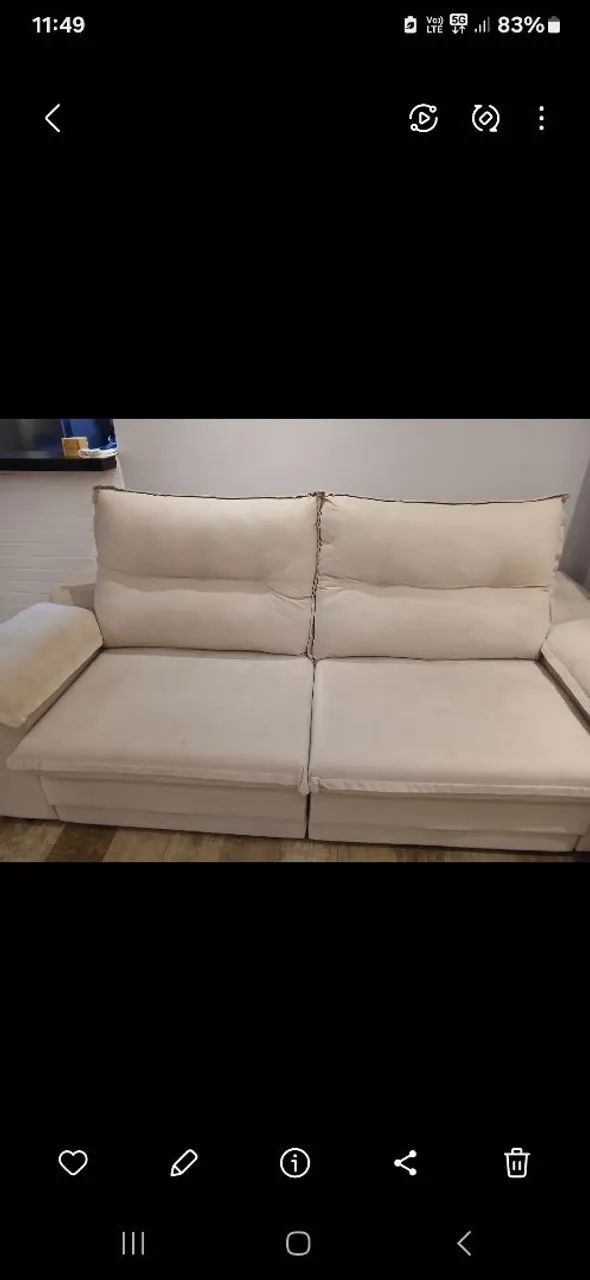 Sofá 4 lugares retrátil 