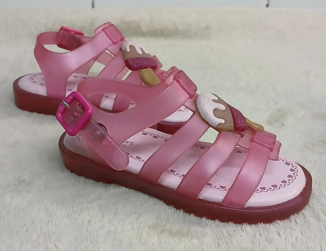 Sandália Infantil World Colors Sorvete Rosa Tamanho 20-21<br>