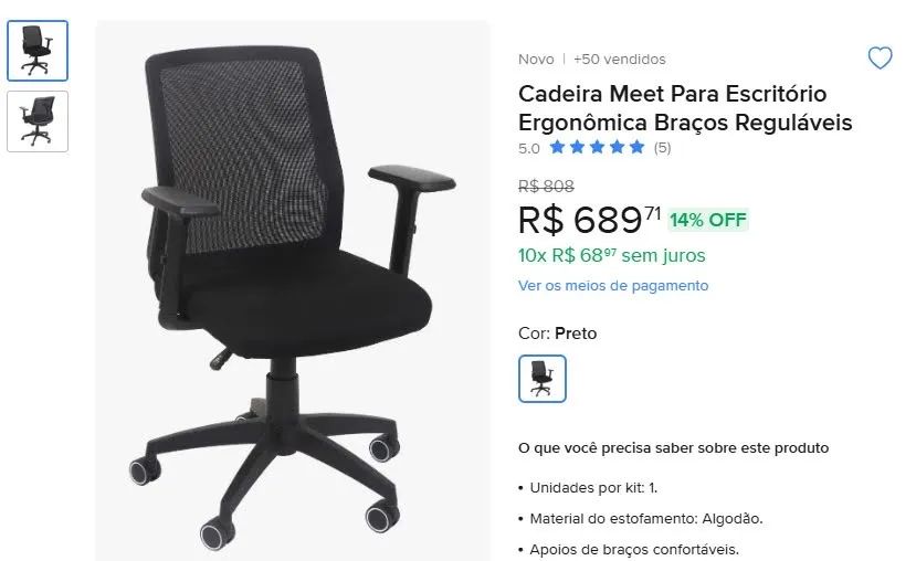 Cadeira de Escritório profissional  - Foto 3