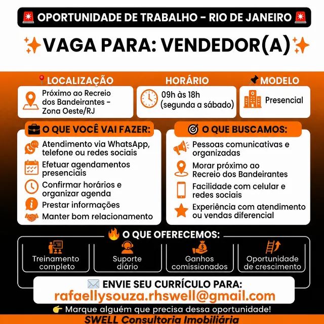 vaga para vendedor 