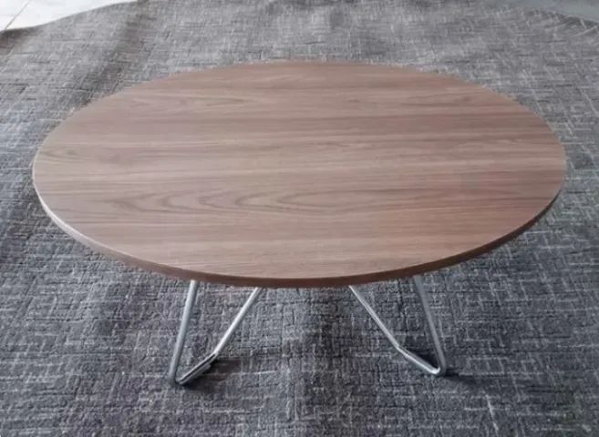 Mesa de Centro Oval Base de Metal Tampo Teka - Foto 2