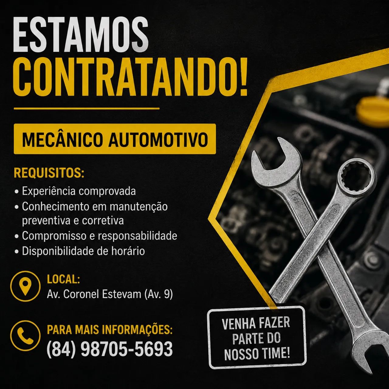 ? VAGA PARA MECÂNICO 