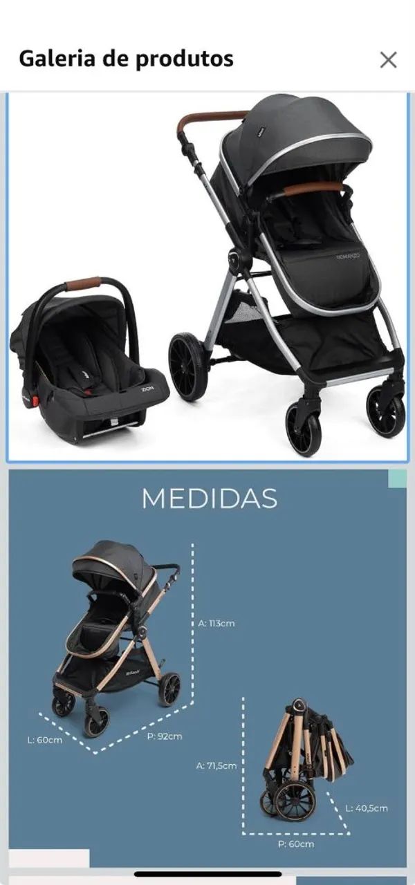Carrinho de bebê + bebê conforto - Foto 4