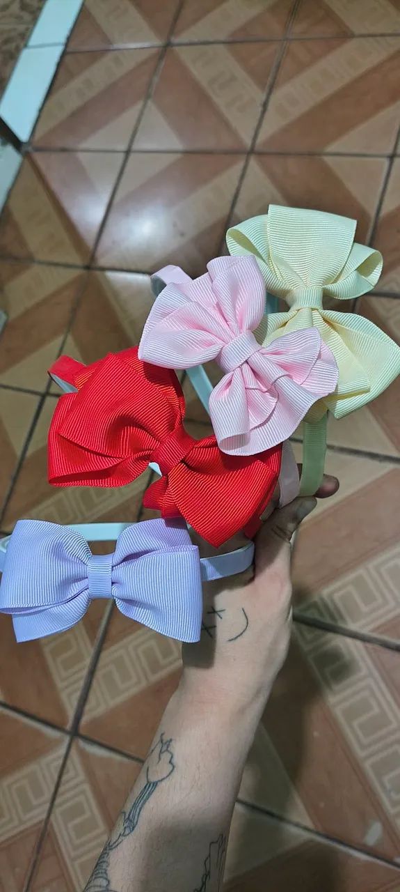 Kit 4 tiaras infantil feitas à mão 