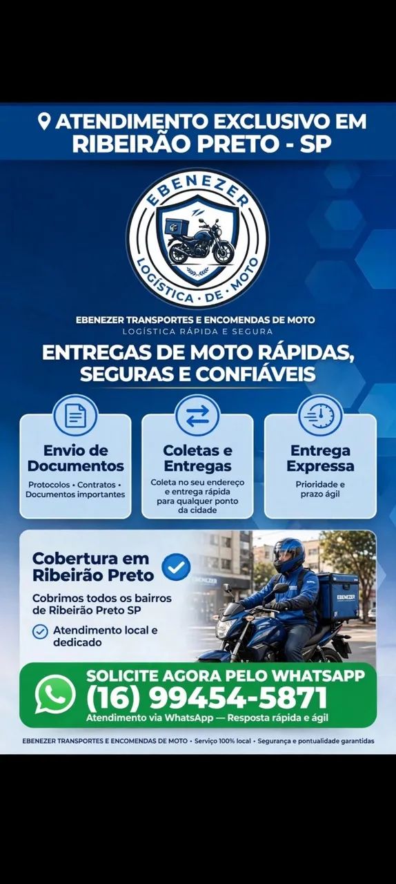 Ebenezer logistica de moto/documentos e encomendas etc