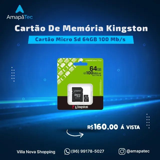 Cartão de memória Micro SD Kingston 64GB