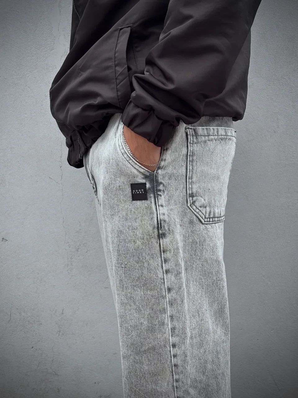 Calça Jeans Baggy Estonada GT - Cinza  - Foto 4