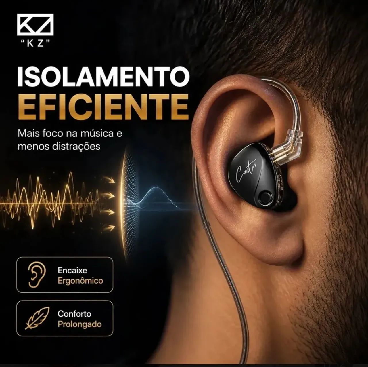 Fone KZ Castor In Ear com MIC R$ 120 - Foto 4