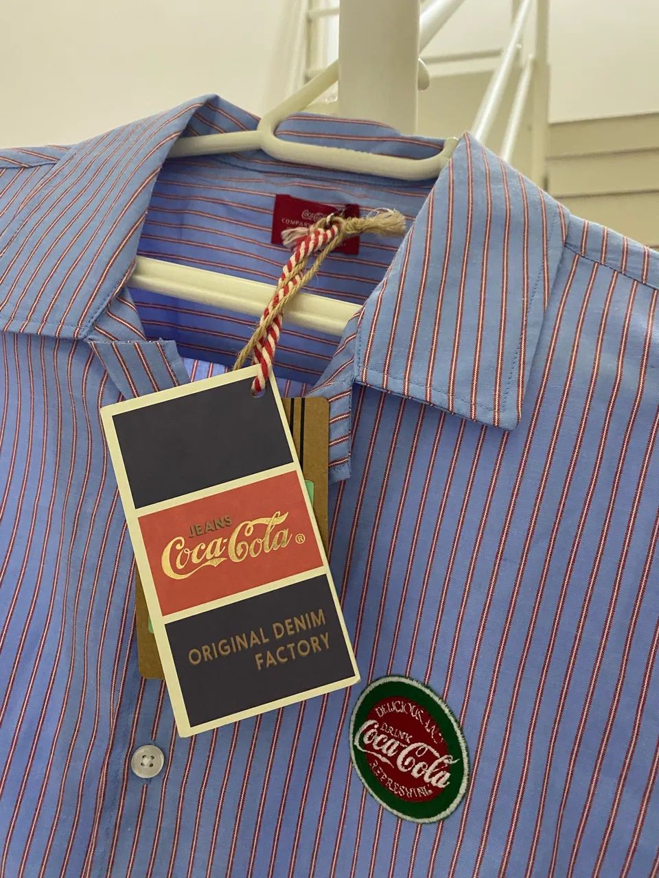 Camisa Masculina Coca-cola Listrada Manga Curta - Foto 4