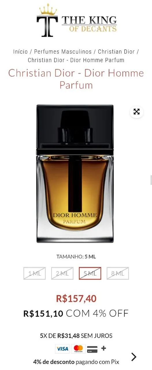 Decant Dior Homme Parfum 2014