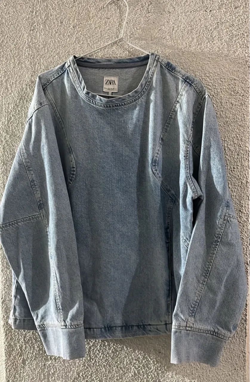 Blusa moletom denim zara