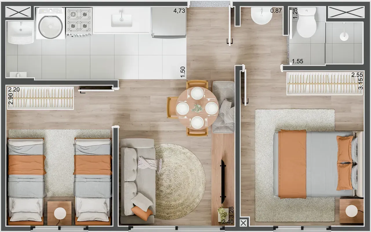 PLANTA 36m²