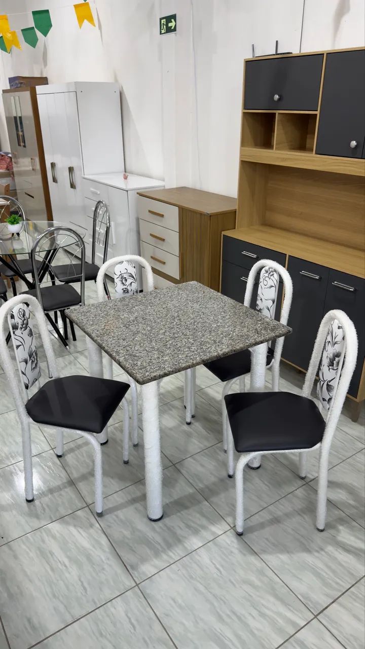 Mesa de cozinha 4 cadeiras pedra granito disponível  - Foto 2