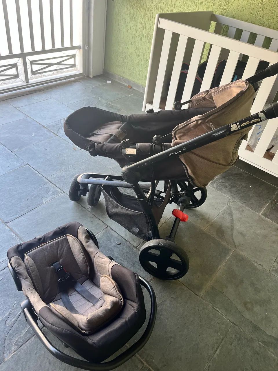 Carrinho Kiddo Compass + Bebe conforto usado  - Foto 4