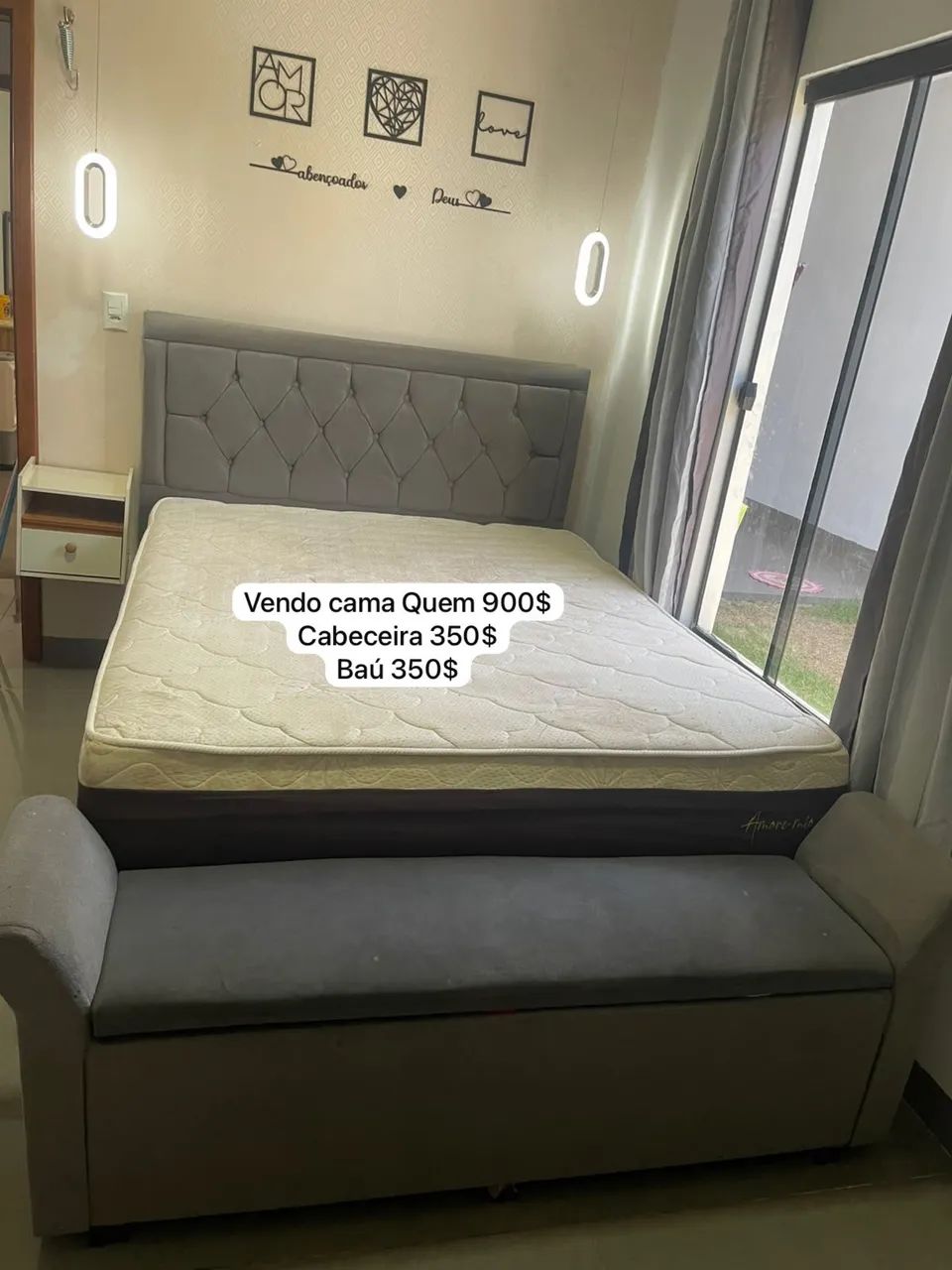 Vendo cama cabeceira e baú valores individuais  - Foto 4