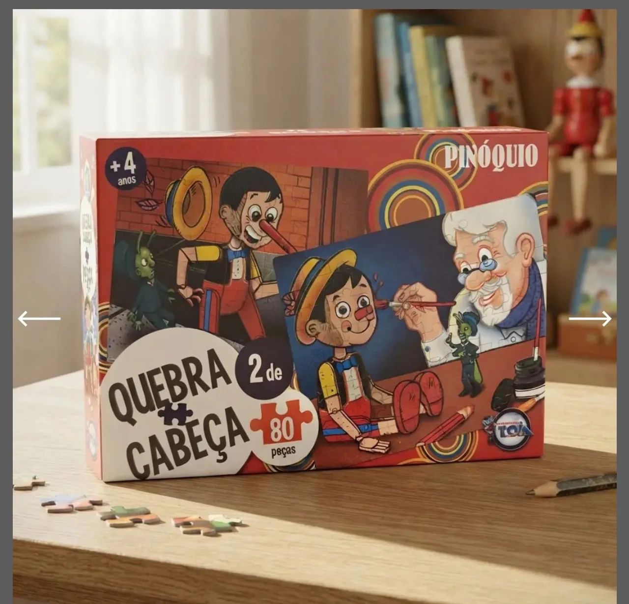 2 Quebra Cabeça Pinóquio 80 Peças Cada +4a - Foto 3