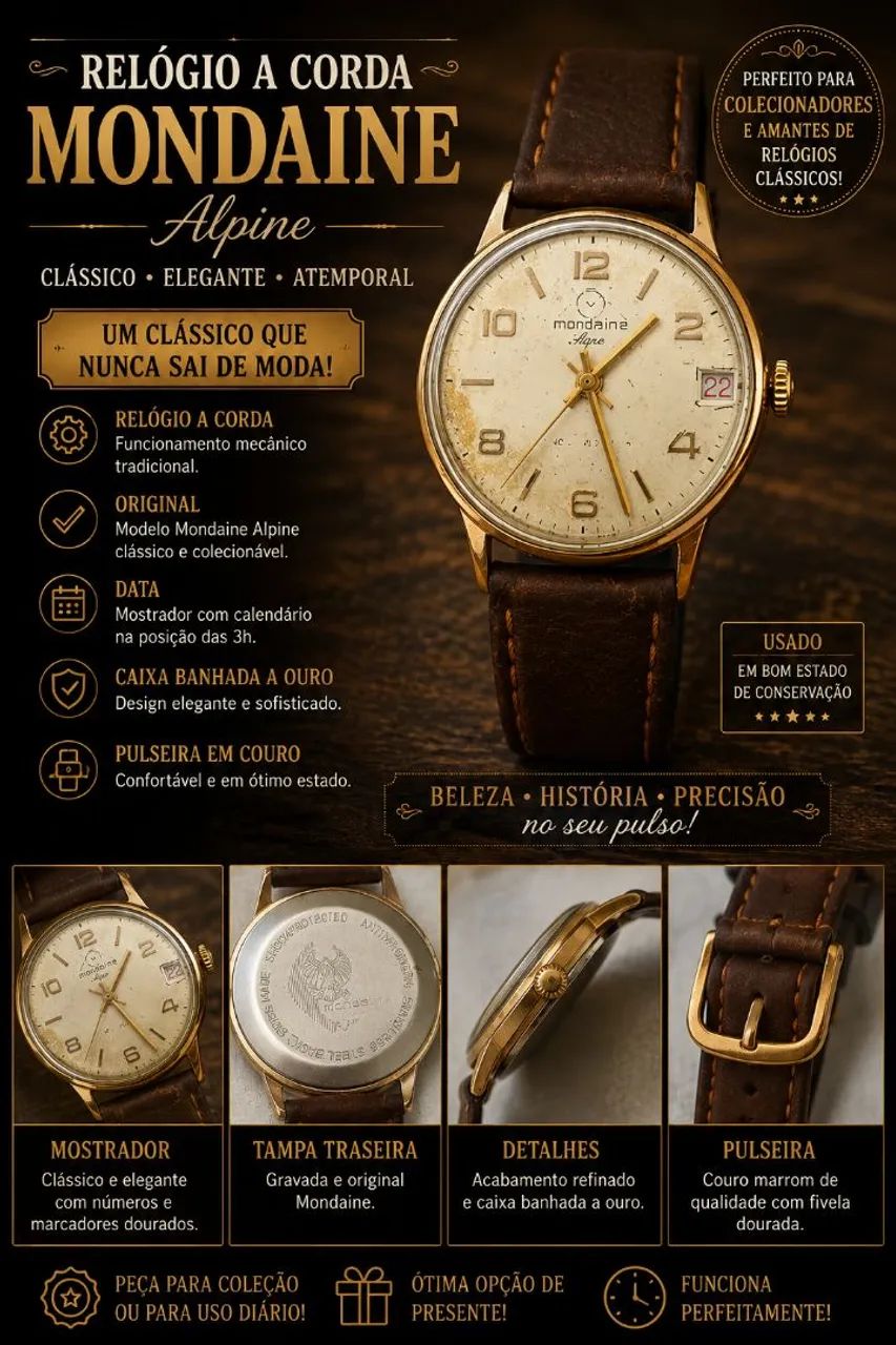 Relógio Mondaine Suíço a corda 