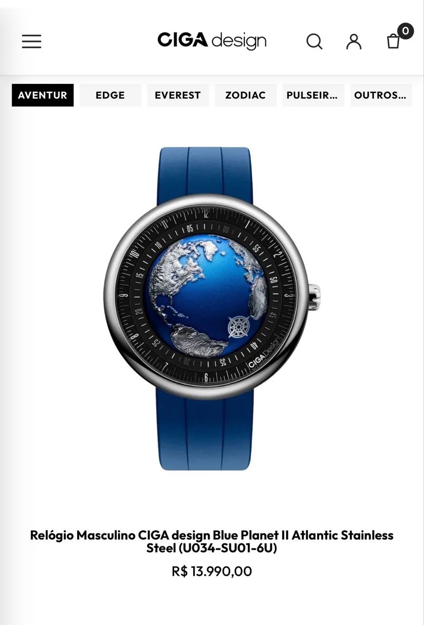 Relógio ciga design blue planet  - Foto 4