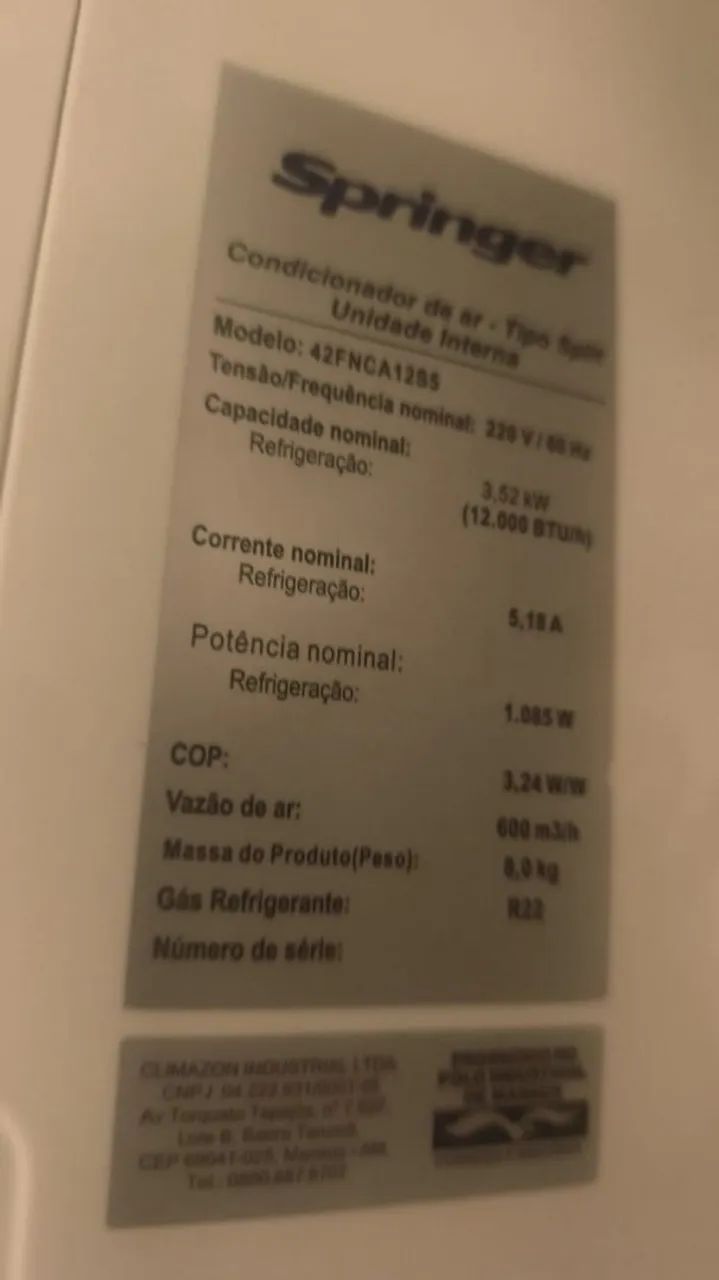 Vendo Ar Springer 12000 - Foto 4