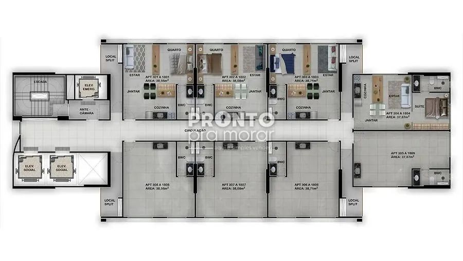 Apartamento com 1 quarto em Boa Vista