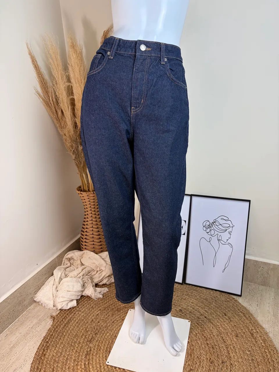Calça jeans azul escuro h&m 40 - Foto 4