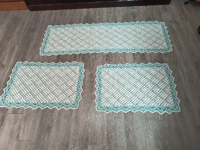 Kit passadeira para cozinha com 3 peças verde água