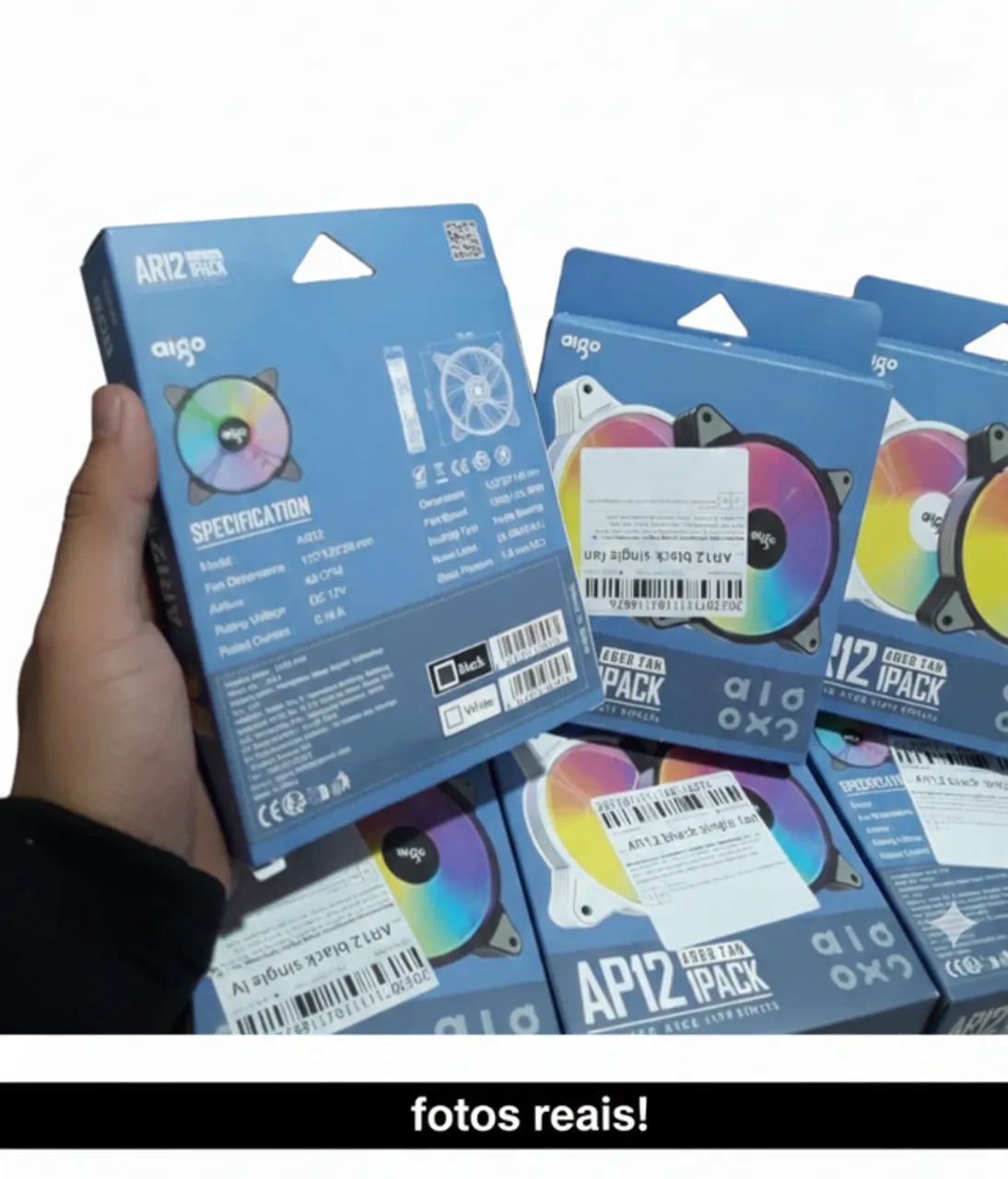 FAN 120mm AIGO /AR12  Cor: Preta - Unidade ou Kit - Em Estoque! - Foto 4