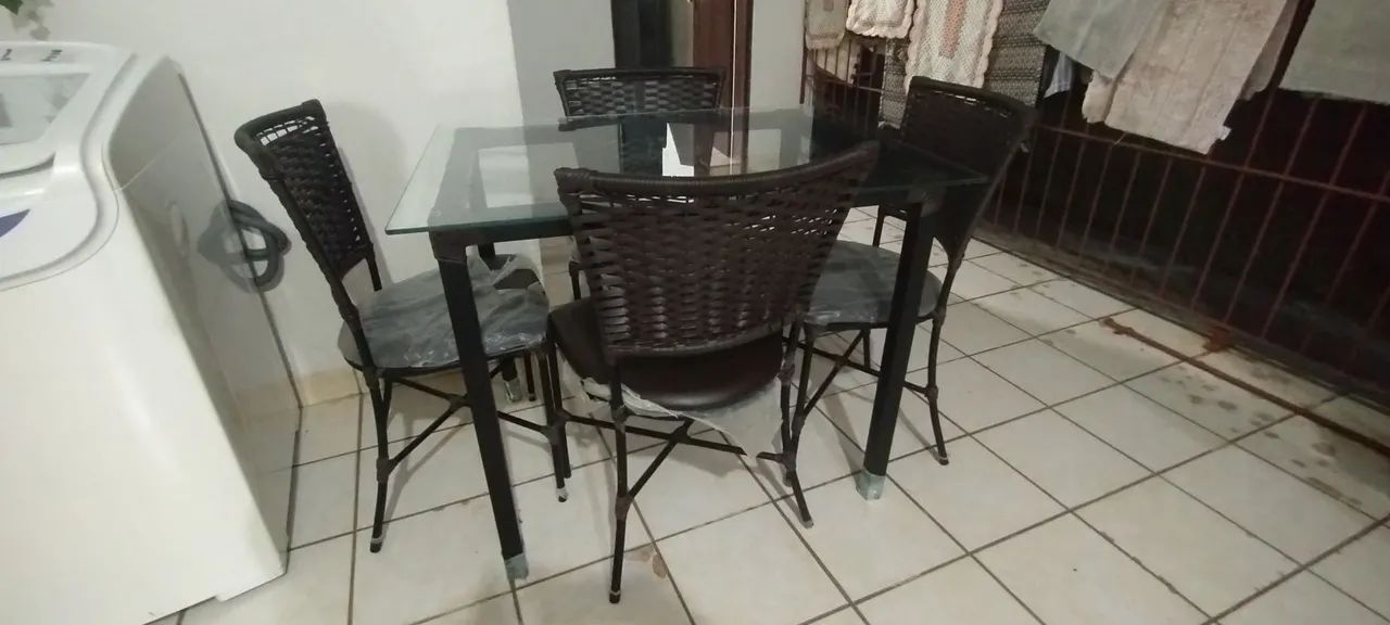Mesa de jantar semi nova mesa de vidro