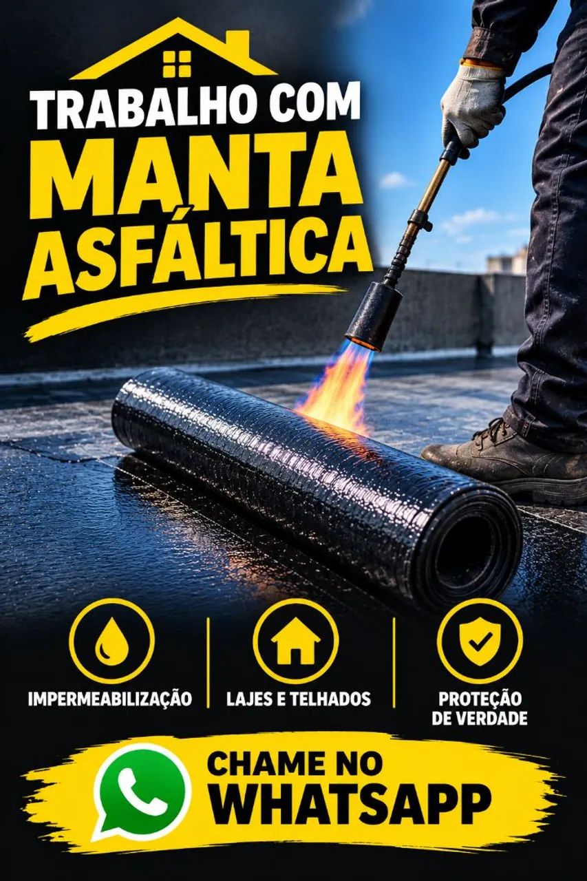 Aplicação de manta asfáltica 