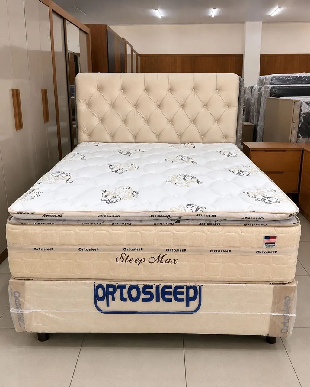 Cama box molas ensacadas casal + pillow top
