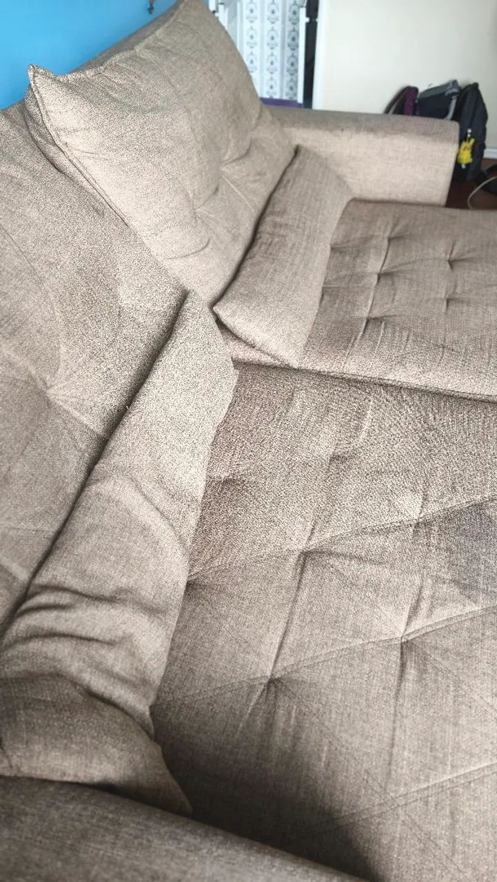 Sofá 3 lugares Retrátil Marrom.  - Foto 5