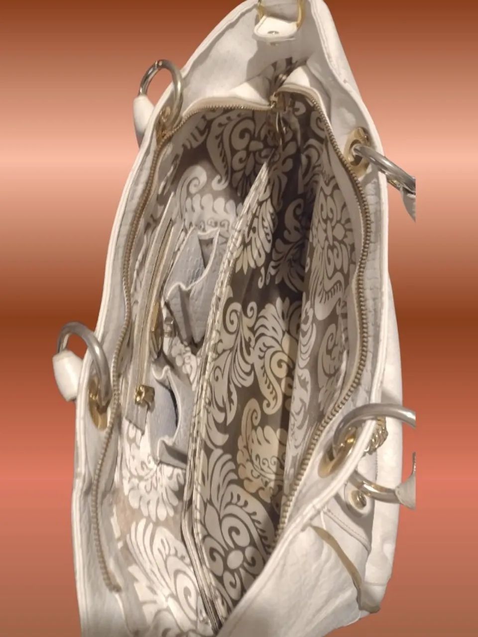 Bolsa couro Carmen Steffens branca - Foto 2