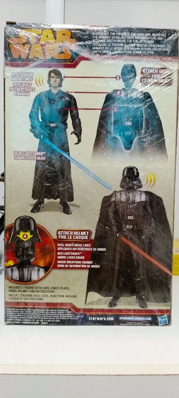 Star Wars, Anakin /  Vader HASBRO 33cm elet. Funcionando ( figura menor p comparação) - Foto 3