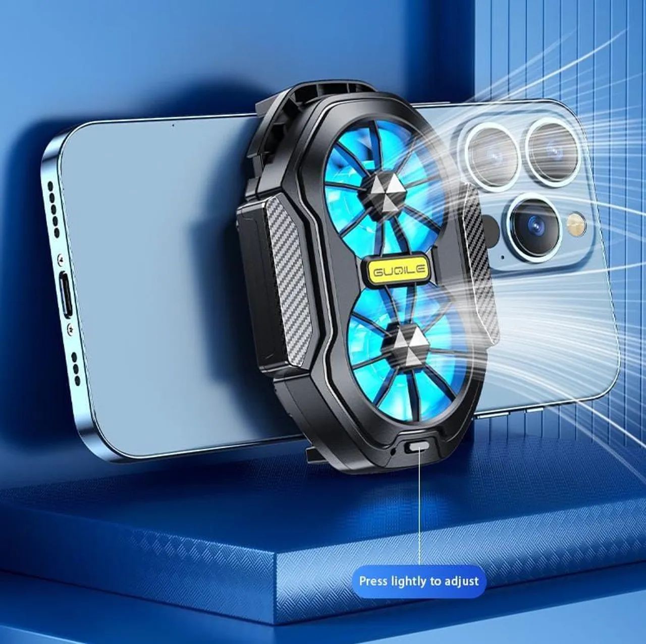 Ventilador portátil recarregável para smartphone cooler 2 velocidades