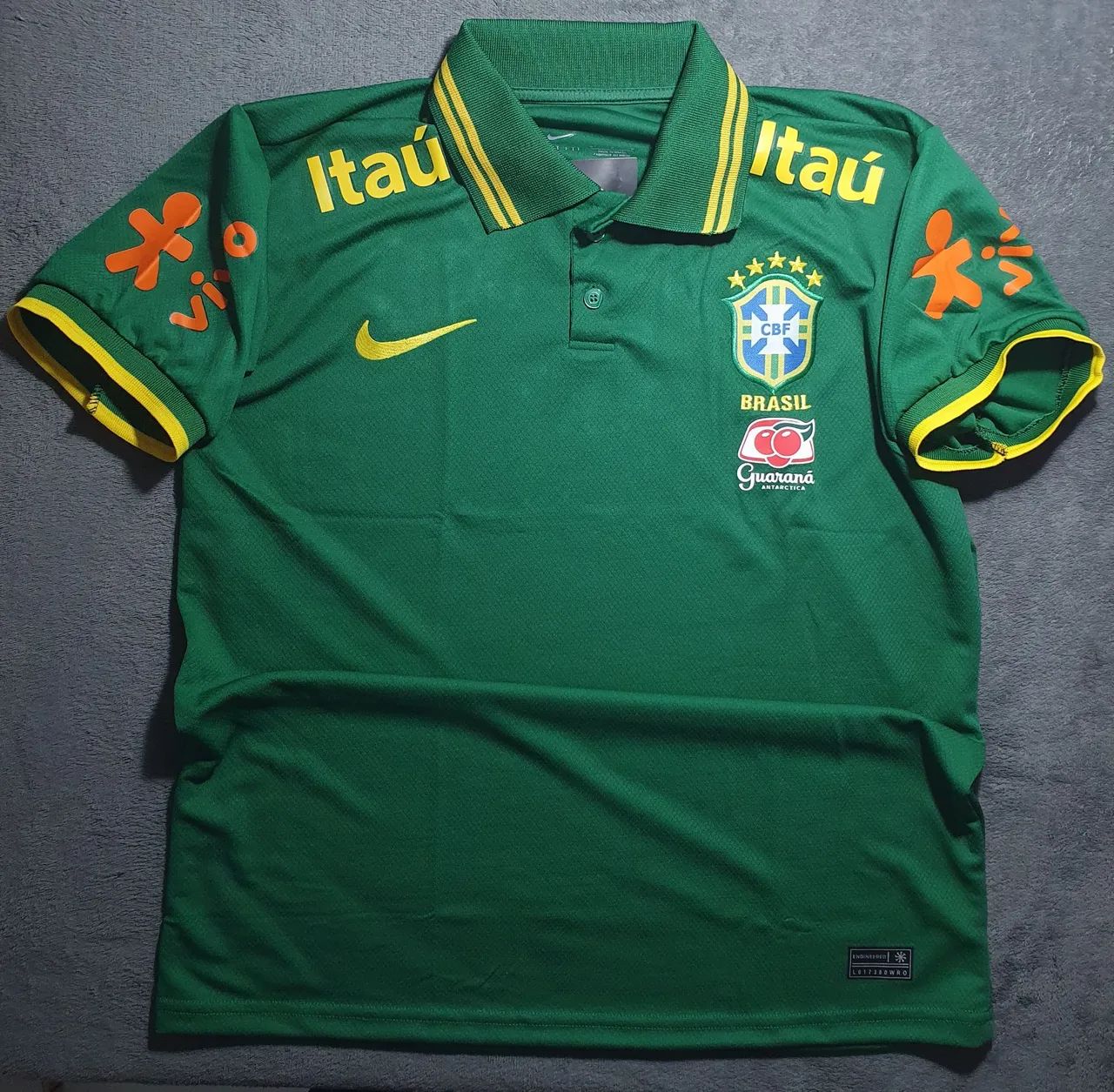 Camisa Brasil Verde Gola Polo e Patrocínios - Foto 3