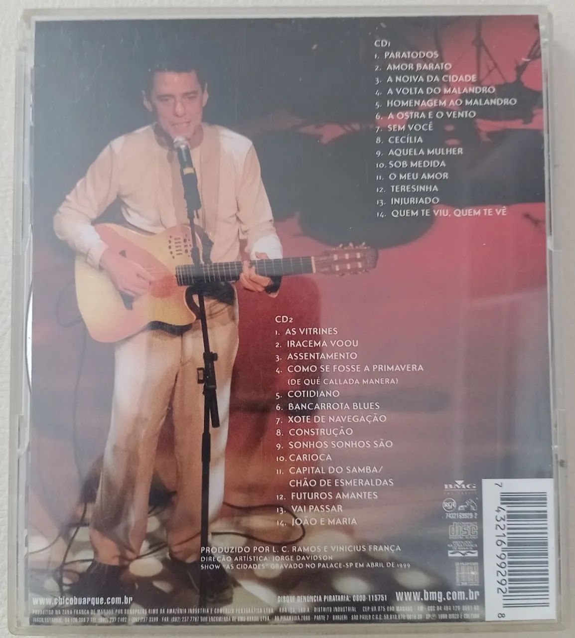 2 CDs DUPLOS CHICO BUARQUE AO VIVO - Foto 3