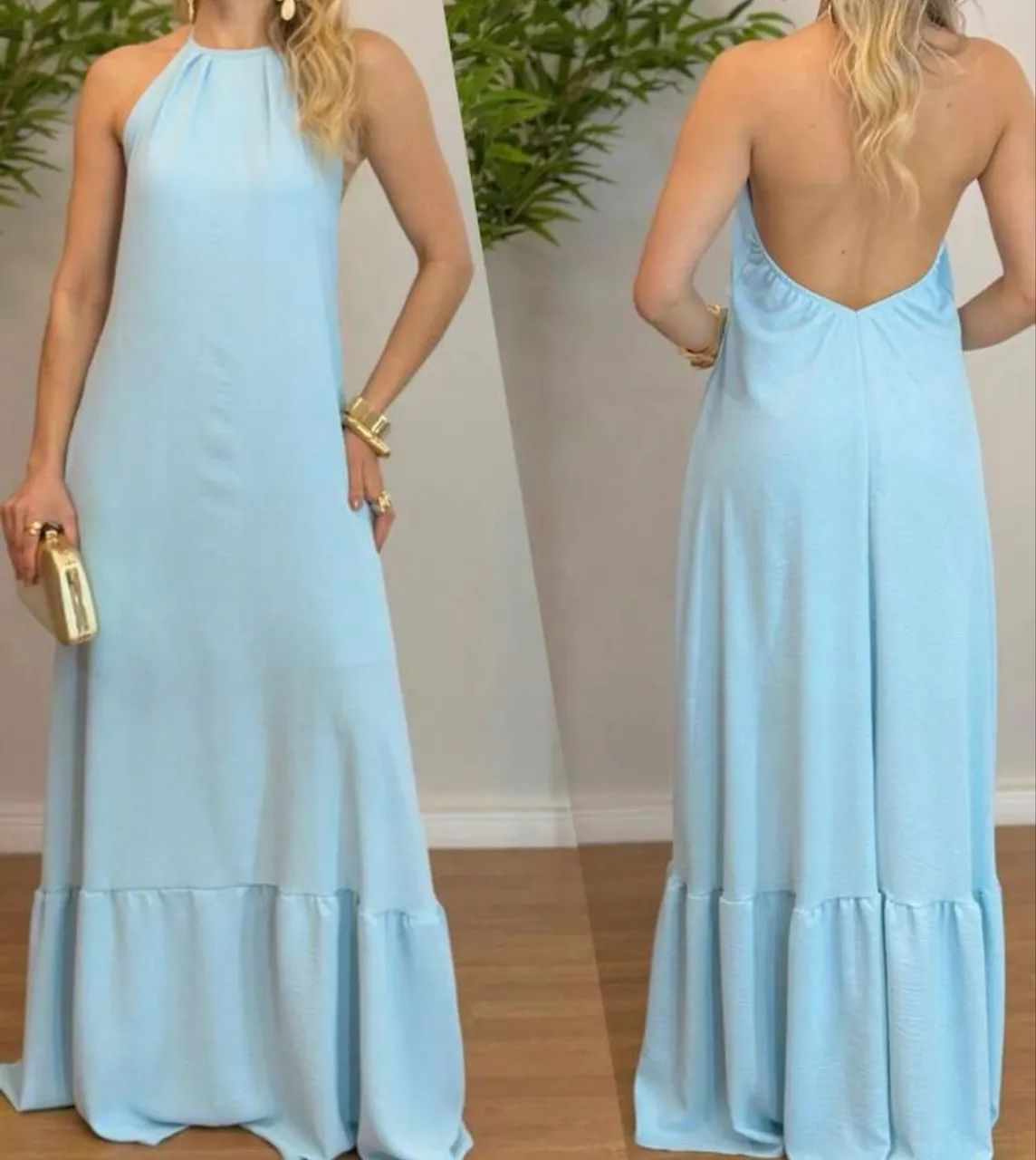 Vestido longo frente única 