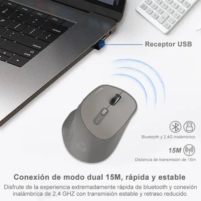 Mouse Sem Fio Recarregável Bluetooth - Foto 4