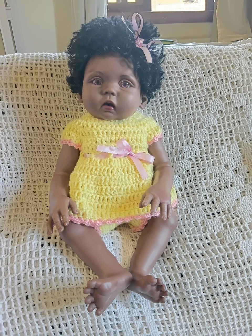 BONECA BEBE REBORN NEGRA DE COLEÇÃO  - Foto 3