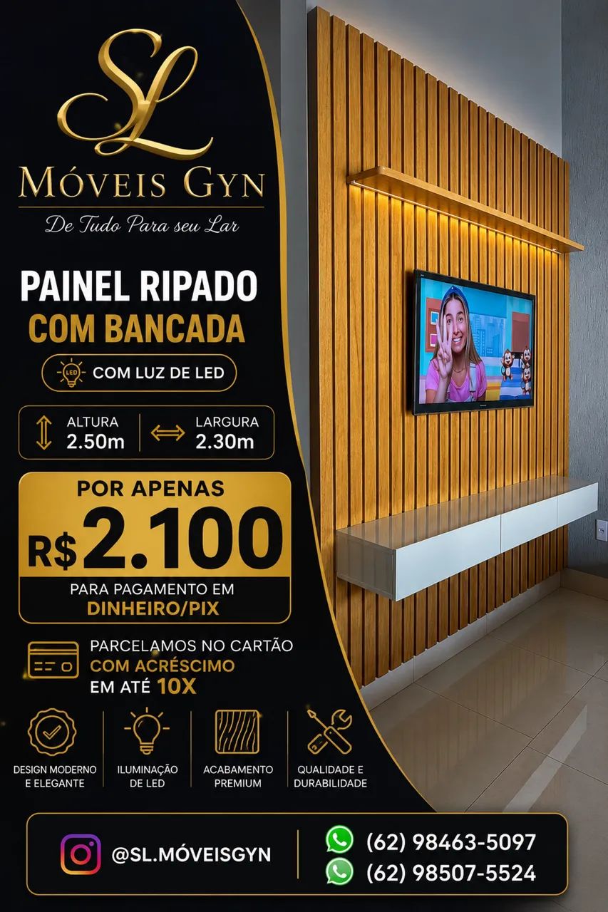 Painel Ripado com Bancada