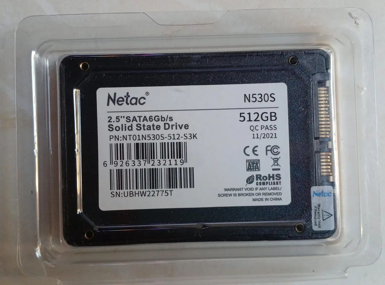 SSD 512GB R$330 
