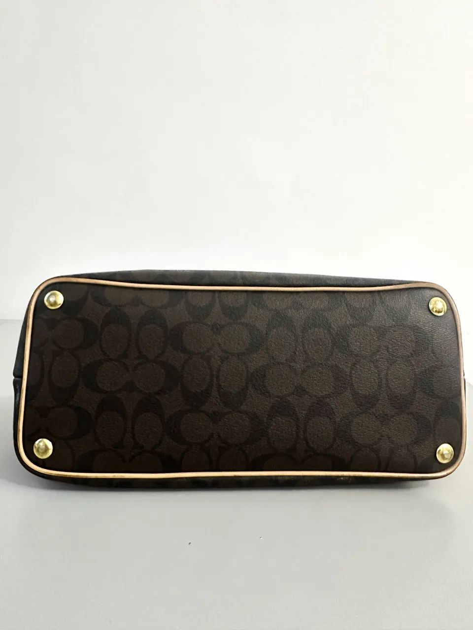 Bolsa Coach Canvas Marrom  - Foto 3