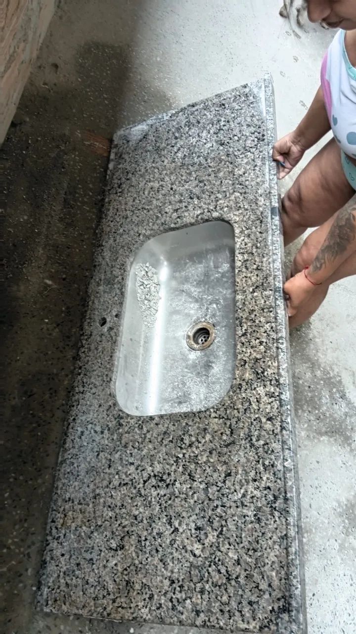 Pia granito com Cuba de inox  - Foto 3