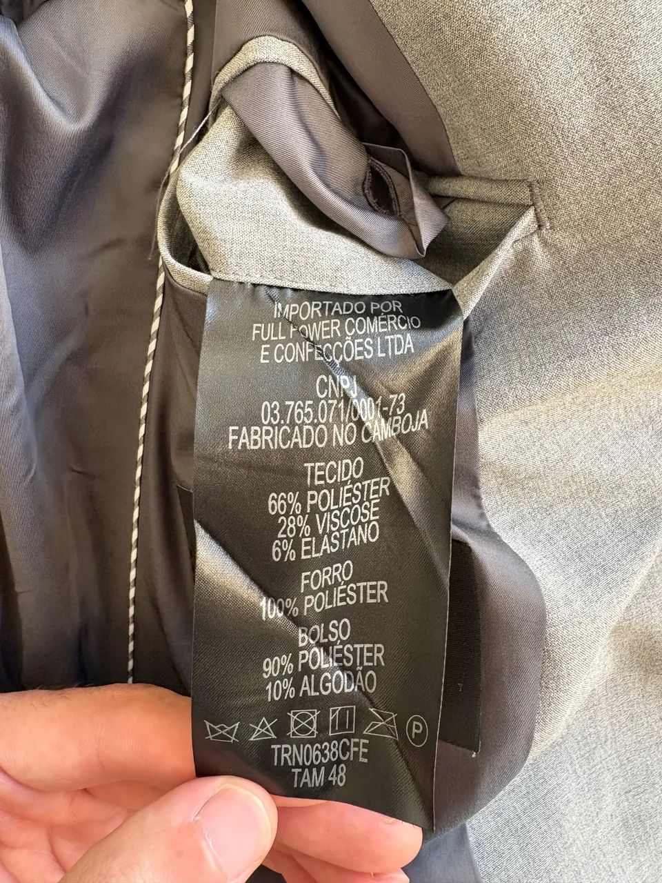Terno Clifield Cinza Claro Tam. 48/42 - Estado de Novo - Usado 2x - Foto 3