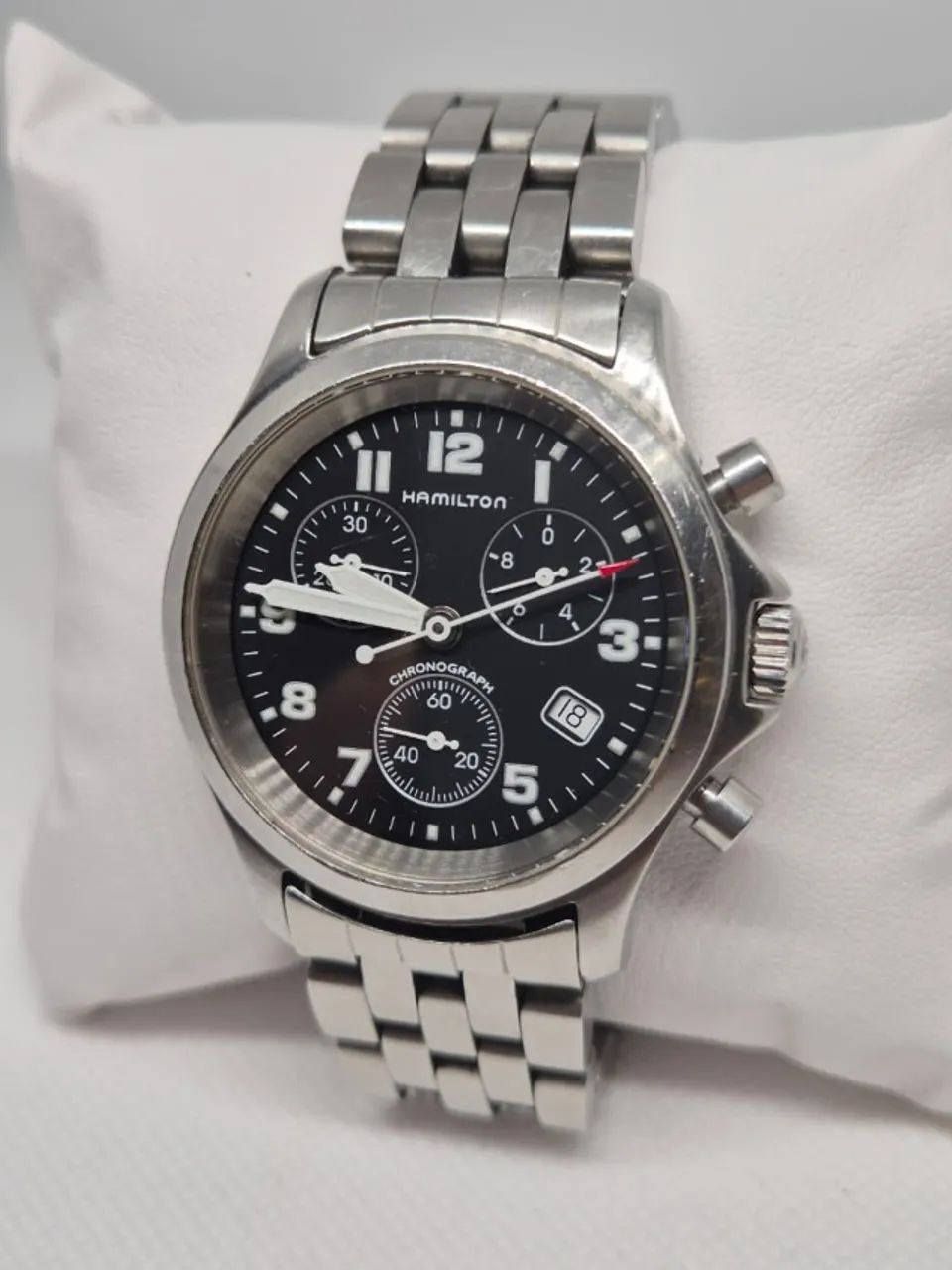 Relógio Hamilton Khaki Field Cronógrafo (ref 3832), case 40mm, movimento Quartz