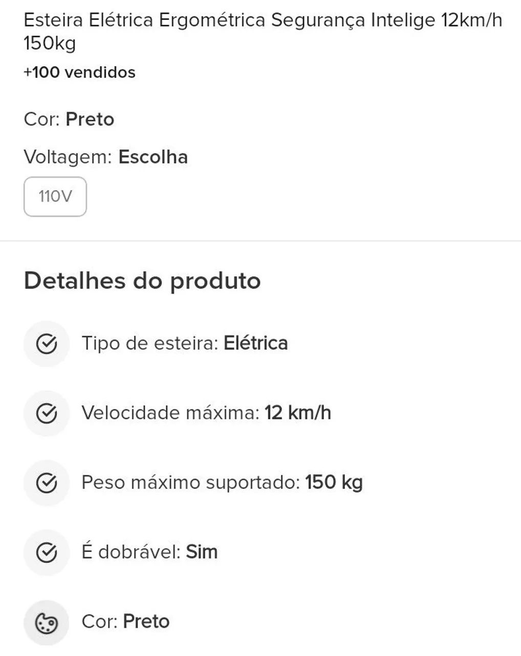 Esteira elétrica a venda completa 
