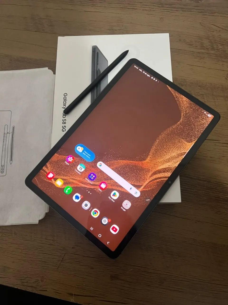 Samsung Galaxy Tab S8 5G Grafite Com S Pen E Caixa