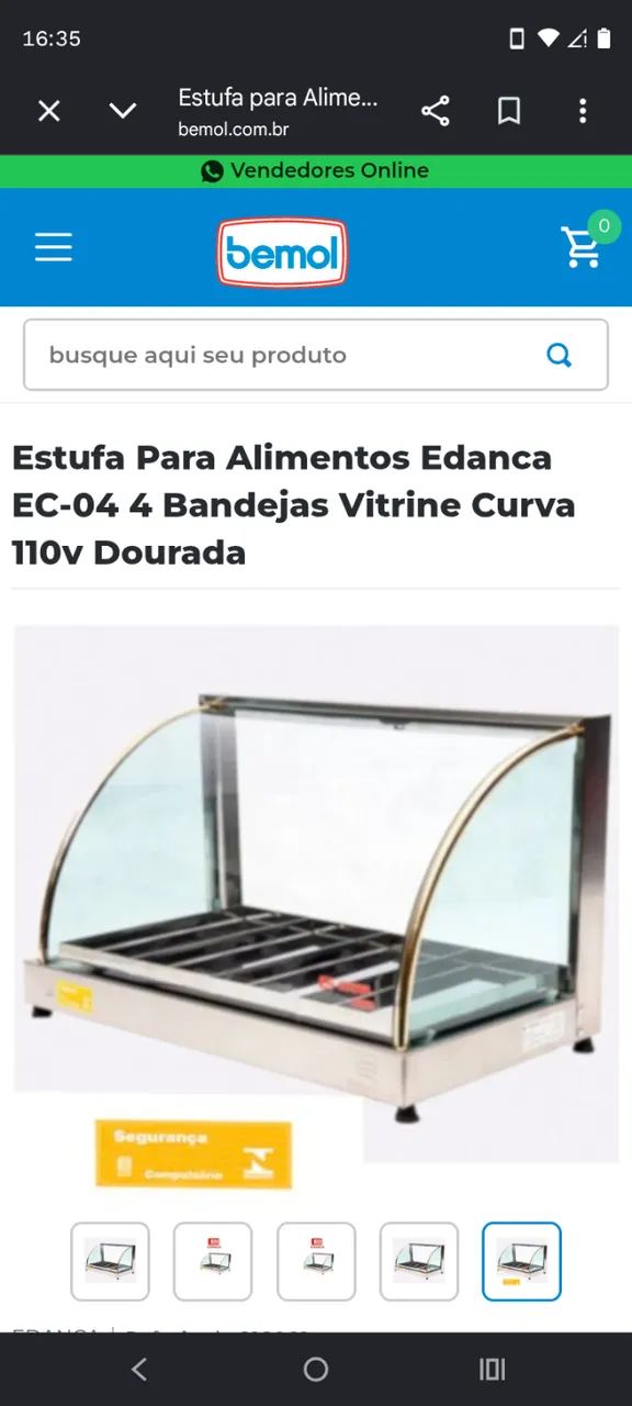 Estufa para salgado