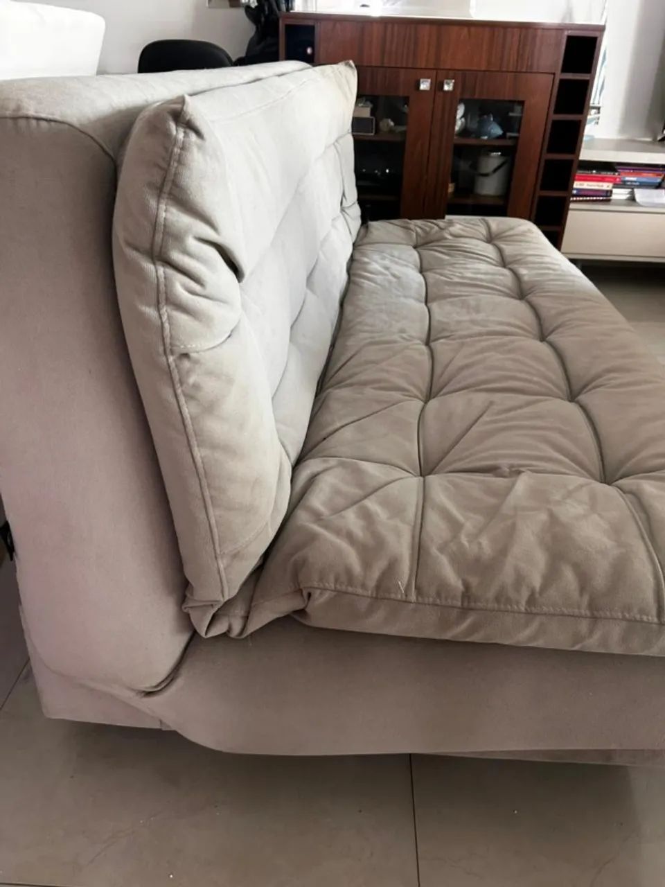 SOFÁ-CAMA BEGE - Foto 2